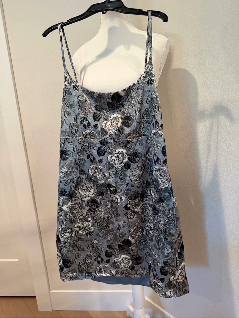 wild fable Gray Floral Satin Slip Dress